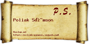 Poliak Sámson névjegykártya